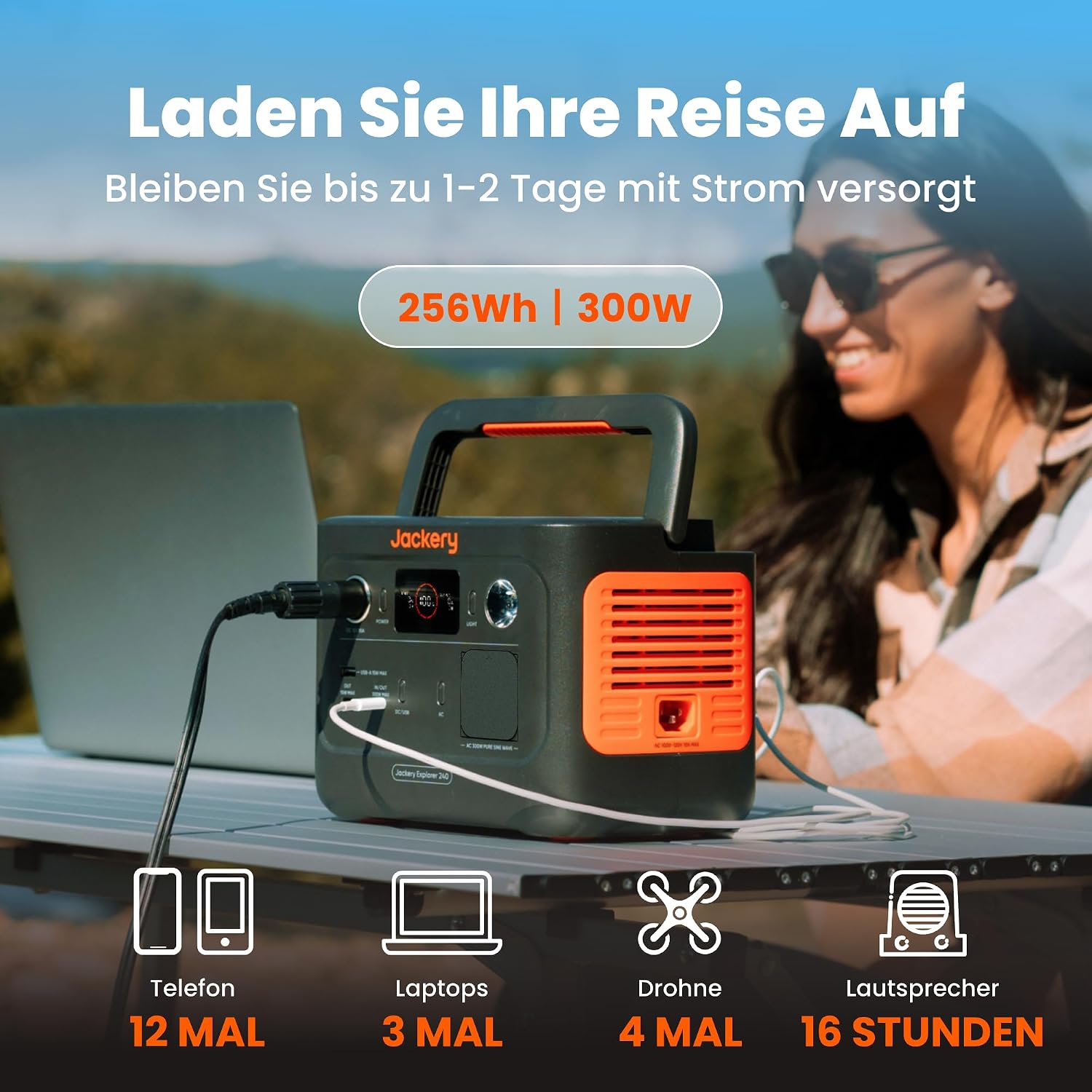 Jackery Explorer 240 v2 Tragbare Powerstation | 256 Wh LiFePO4, 300 W