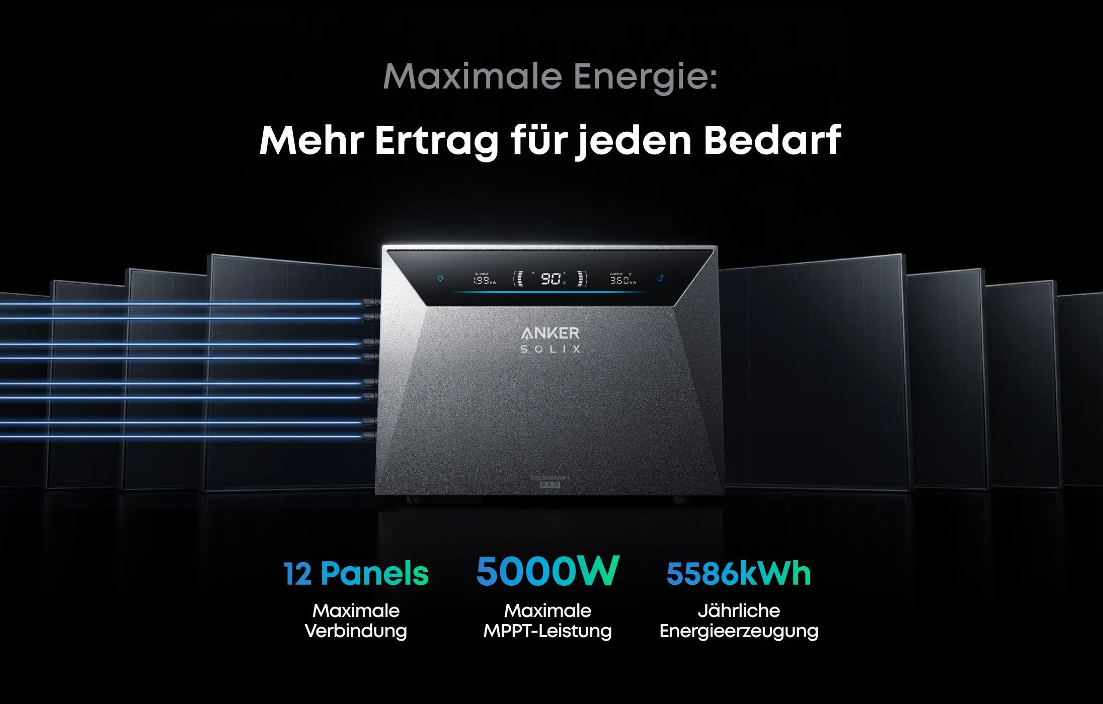 Anker SOLIX Solarbank 4 E5000 Pro – 5 kWh Heimspeicher, erweiterbar auf 30 kWh