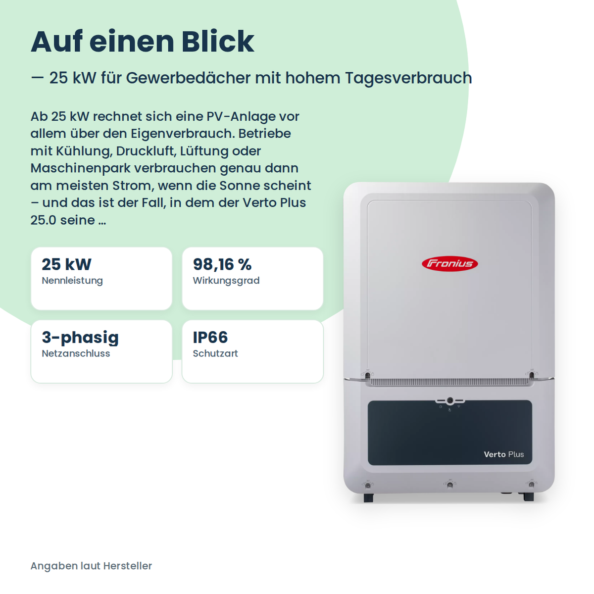 Fronius Verto Plus 25.0 Hybrid-Wechselrichter 25 kW