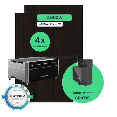 Balkonkraftwerk 2000W mit Speicher – 4× Jolywood 500W + Marstek Venus A