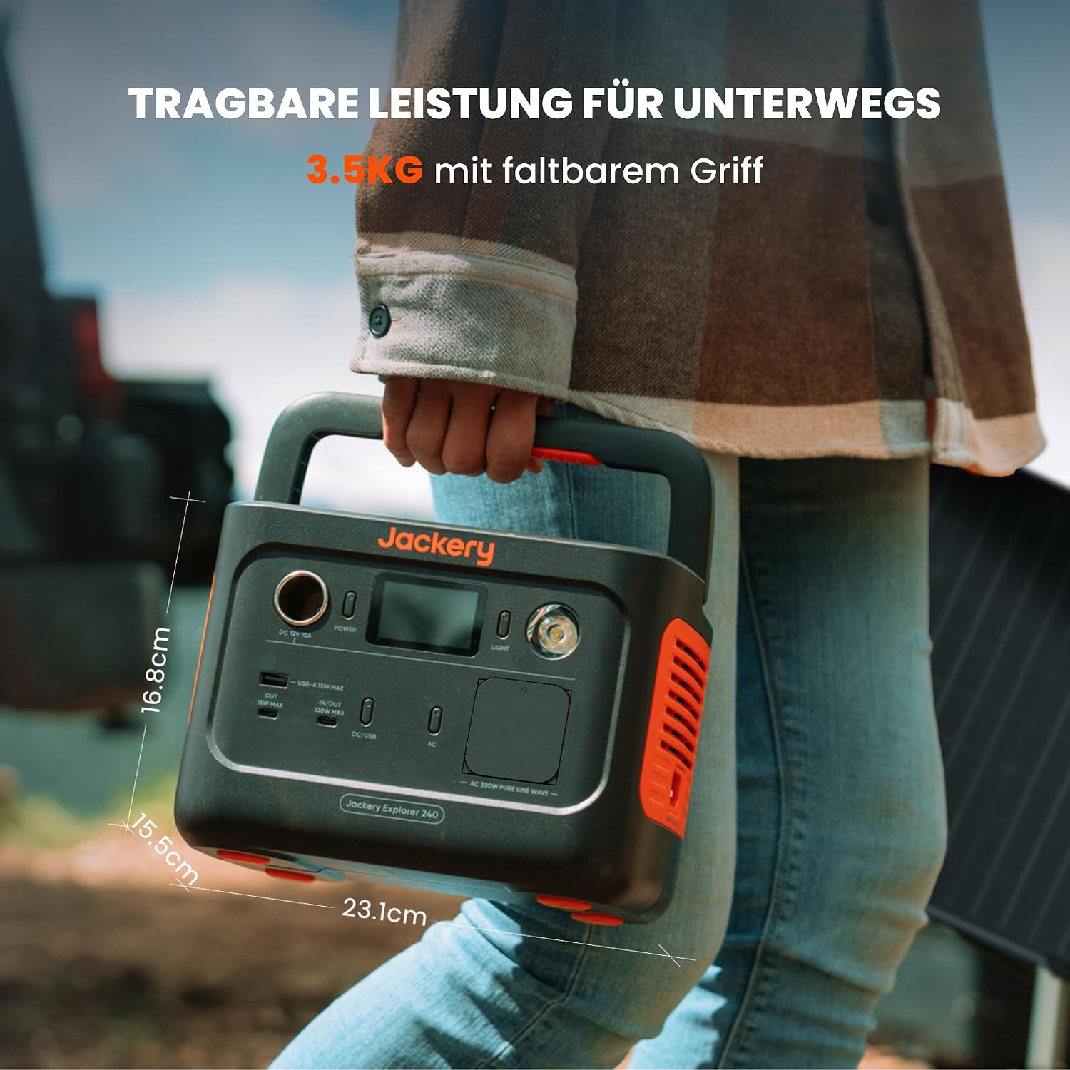 Jackery Explorer 240 v2 Tragbare Powerstation | 256 Wh LiFePO4, 300 W