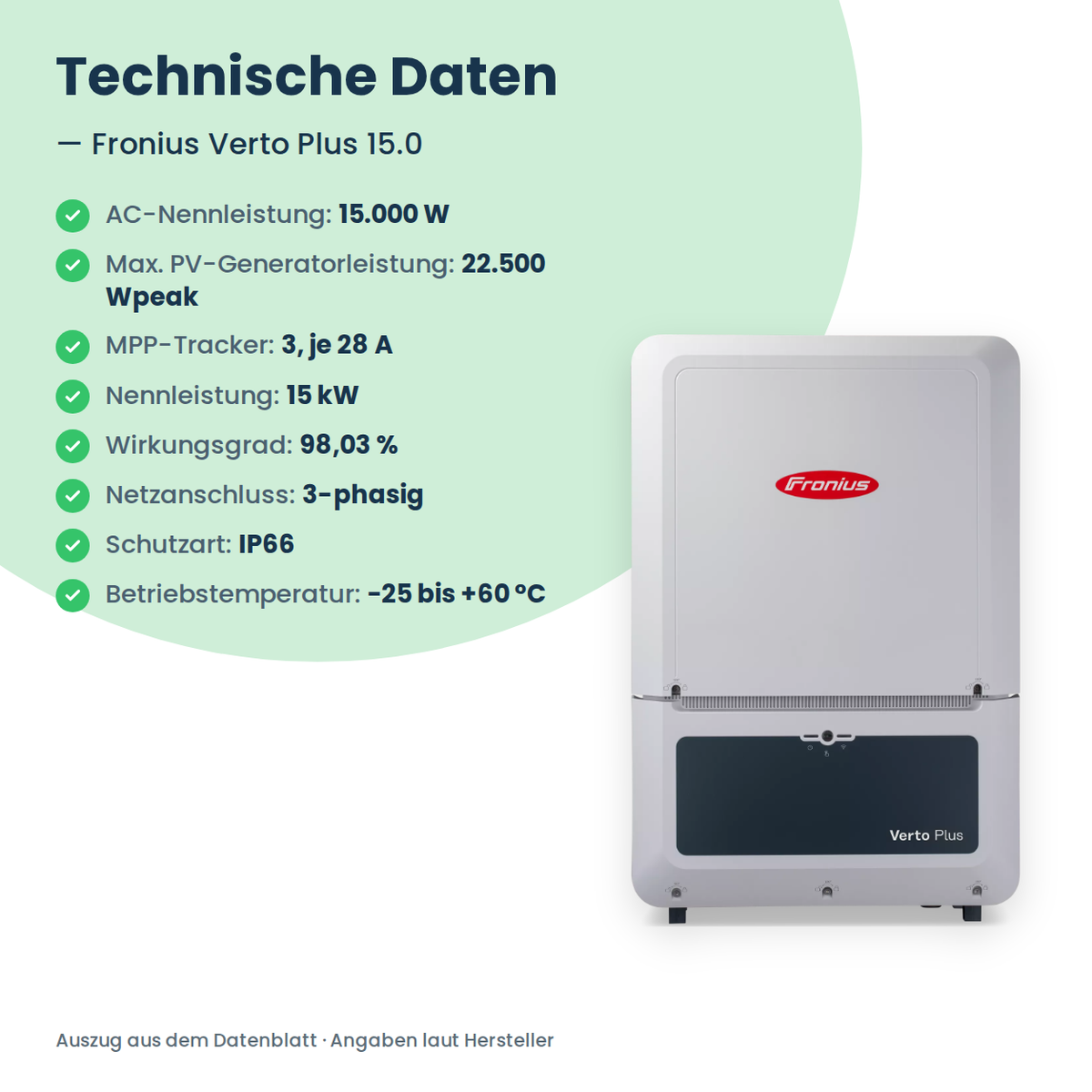 Fronius Verto Plus 15.0 Hybrid-Wechselrichter 15 kW