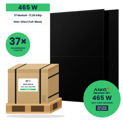 AIKO Neostar 2S+ 465 W Glas-Glas Solarmodul in Full-Black-Optik – Palette mit 37 Stück