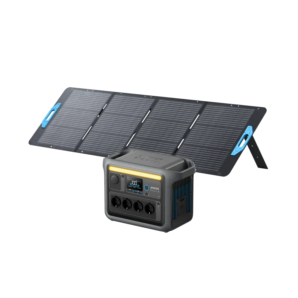 Anker SOLIX C1000 Powerstation mit 200 W Solarpanel – Solargenerator-Set