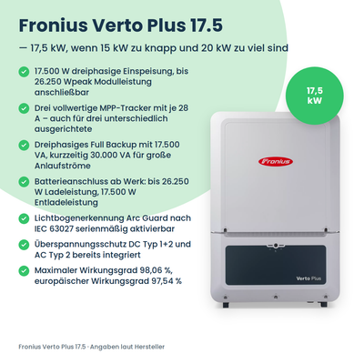 Fronius Verto Plus 17.5 Hybrid-Wechselrichter 17,5 kW