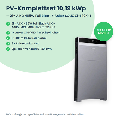 Lieferumfang PV-Komplettset 10,19 kWp 3-ph.